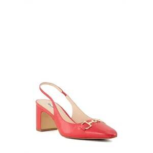 NEW DUNE LONDON women's slingback horsebit pumps in red